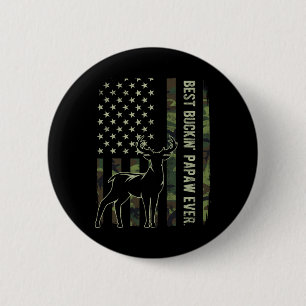 Beste Buckin' Papaw Camouflage Amerikanische Fahne Button
