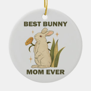 Beste Bunny-Mutter Ever Kawaii Kaninchen Geburtsta Keramik Ornament
