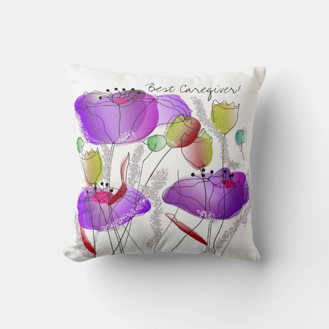 Beste Caregiver-Kissen-Wildblumen Kissen (Vorderseite)