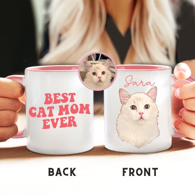 Beste Cat Mama Ever Cat Personalisiertes Weihnacht Tasse (Von Creator hochgeladen)