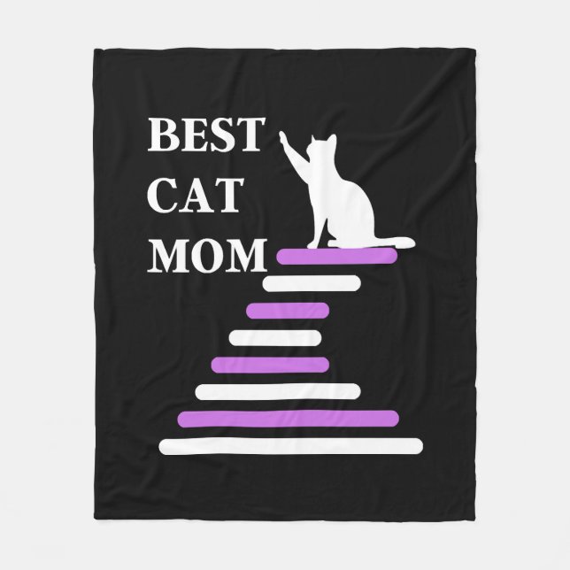 Beste Cat-Mama Fleecedecke (Vorderseite)