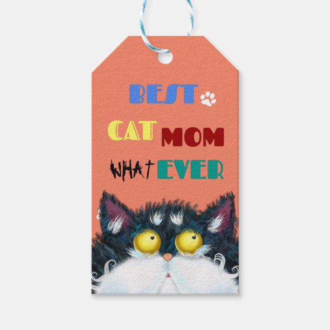 Beste Cat Mama je | Albern Cat Lovers Funny Geschenkanhänger (Vorderseite)