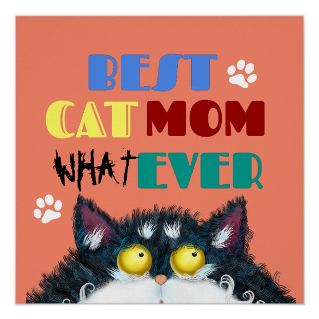 Beste Cat Mama je | Albern Cat Lovers Funny Poster (Vorderseite)