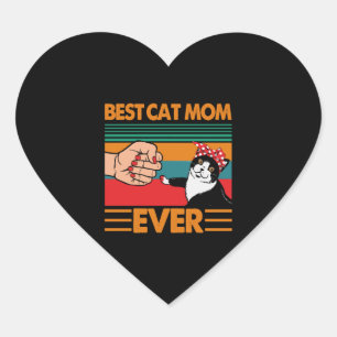 Beste Cat Mama je Bandana Herz-Aufkleber