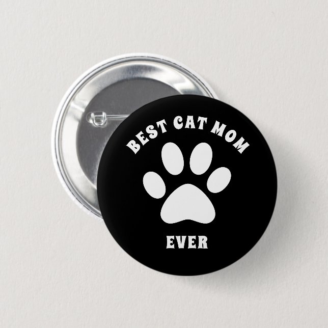Beste Cat-Mama je benutzerdefinierter Text Persona Button (Vorne & Hinten)