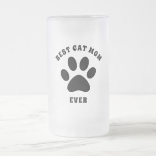 Beste Cat-Mama je benutzerdefinierter Text Persona Mattglas Bierglas