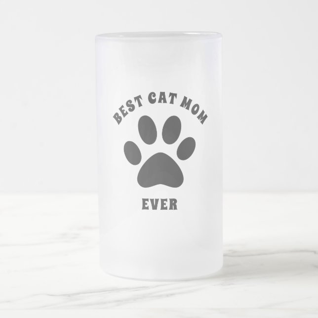 Beste Cat-Mama je benutzerdefinierter Text Persona Mattglas Bierglas (Mittel)