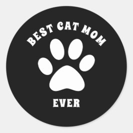 Beste Cat-Mama je benutzerdefinierter Text Persona Runder Aufkleber