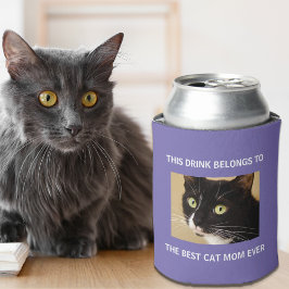 Beste Cat-Mama je benutzerdefiniertes Foto Lila Dosenkühler