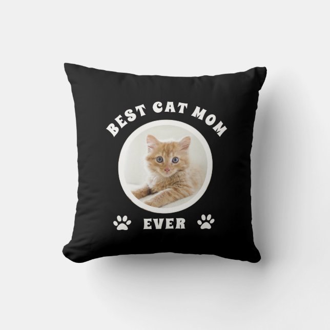 Beste Cat-Mama je benutzerdefiniertes Foto Persona Kissen (Vorderseite)