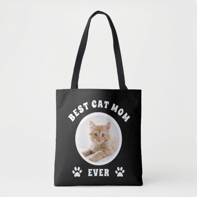 Beste Cat-Mama je benutzerdefiniertes Foto Persona Tasche (Vorderseite)