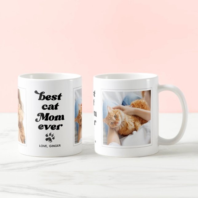 Beste Cat-Mama je benutzerdefiniertes Foto und Tex Kaffeetasse (Von Creator hochgeladen)