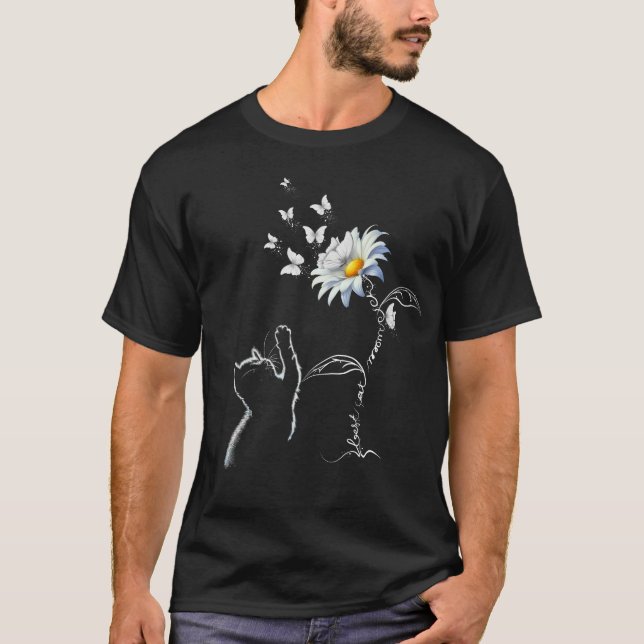 Beste Cat Mama je Cat Mama Weiße Daisy Blume T-Shirt (Vorderseite)