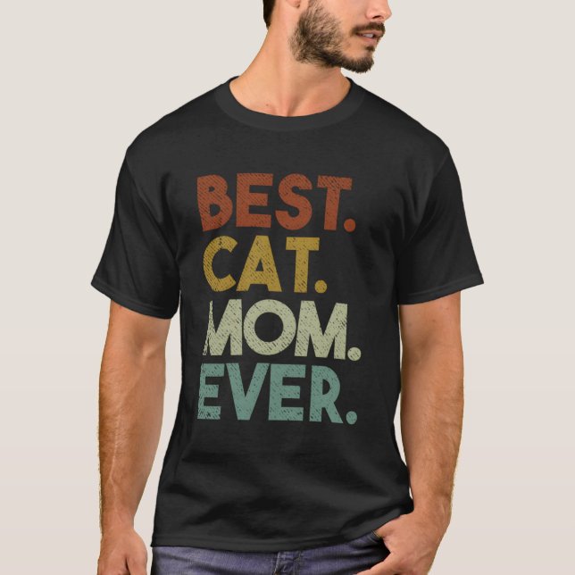 Beste Cat Mama je Crazy Cat Lady T-Shirt (Vorderseite)