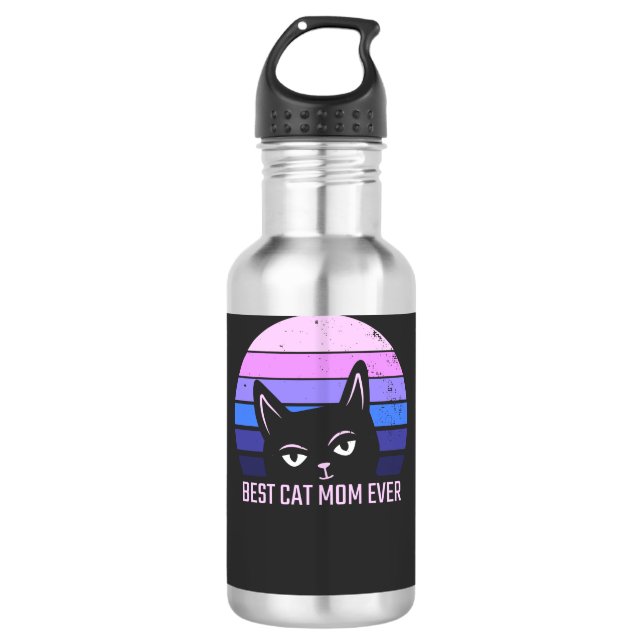 Beste Cat Mama je Edelstahlflasche (Vorderseite)