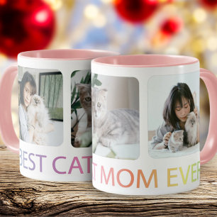 Beste Cat Mama je Foto Collage Pet Kaffeemaschine  Tasse