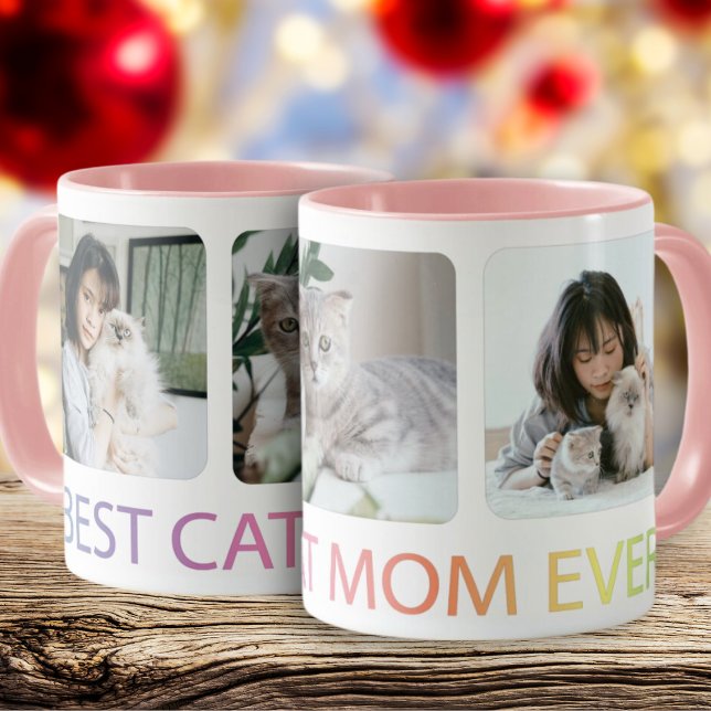 Beste Cat Mama je Foto Collage Pet Kaffeemaschine  Tasse (Von Creator hochgeladen)