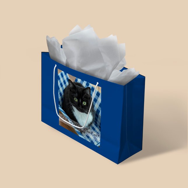 Beste Cat Mama je Foto Große Geschenktüte (Von Creator hochgeladen)