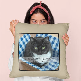 Beste Cat-Mama je Foto-Throw-Kissen Kissen
