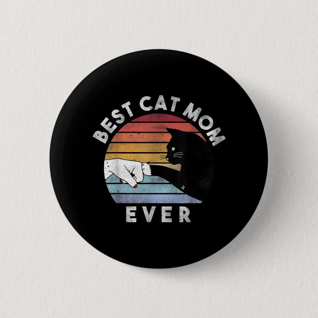 Beste Cat Mama je | Katze Mama, lustige Katzen Lie Button (Vorderseite)