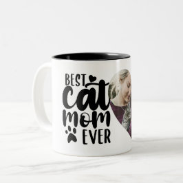 Beste Cat Mama je Niedlich Foto Name Zweifarbige Tasse