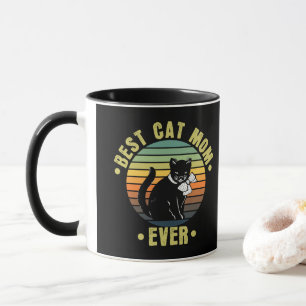 Beste Cat Mama je Retro   Geschenke für die Mama  Tasse