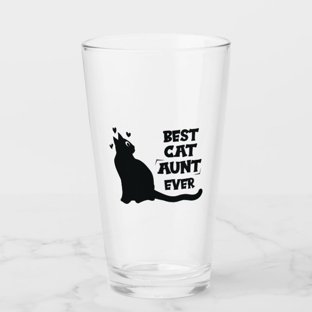 Beste Cat Tante je Cat Lover Glas (Vorderseite)