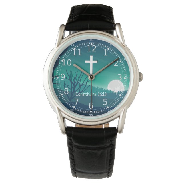 Beste Christliche Geschenke für Männer - Religiös Armbanduhr (Vorderseite)