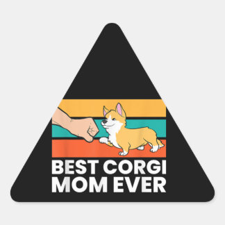 Beste Corgi-Mama je Dreieckiger Aufkleber
