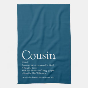Beste Cousin-Definition Blaue Fun Geschirrtuch