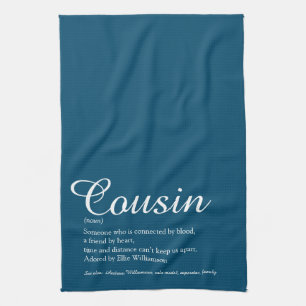 Beste Cousin-Definitionsskript Blauton aller Zeite Geschirrtuch