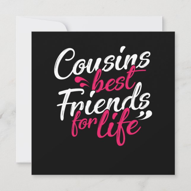 Beste Cousin Freunde für das Leben Schwester Brude Einladung (Vorderseite)