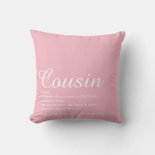 Beste Cousine Definition Script Pink Kissen
