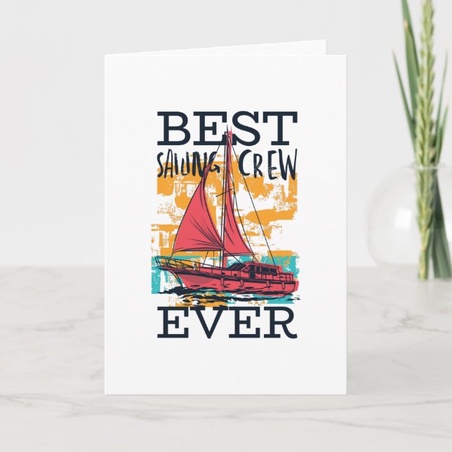 Beste Crew für Segelschiffe - Geschenk für Segelbo Karte (Vorderseite)