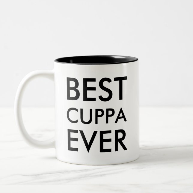 Beste Cuppa je | Geschenk für Teeliebhaber Zweifarbige Tasse (Links)