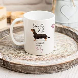 Beste Dachshund-Mama Foto und süße Illustration Kaffeetasse