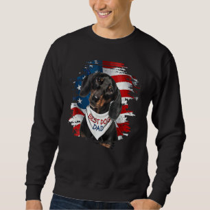 Beste Dackel Hund Vater Niedlich US Flag Happy Fat Sweatshirt