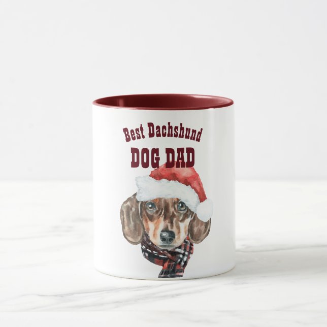 Beste DACKEL Hund Vater Weihnachten Illustriert Ni Tasse (Zentrum)