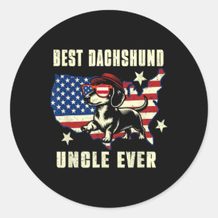 Beste Dackel je amerikanische Flagge 4. Juli Runder Aufkleber