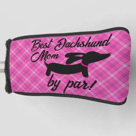 Beste Dackel Mama nach Par Kariert Putter Kopfbede Golf Headcover