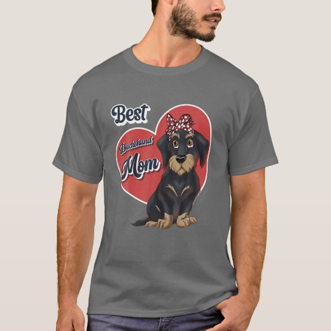 Beste Dackel Mama Niedliche Wire Hass Hunde T-Shirt (Vorderseite)