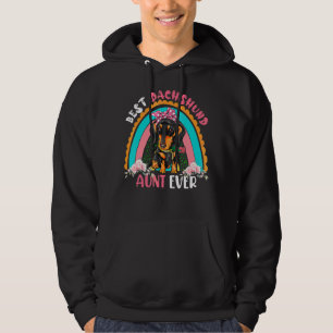Beste Dackel Tante je Niedlich Rainbow Blume Hund Hoodie