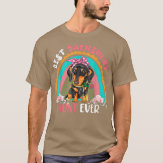 Beste Dackel Tante je Niedlich Rainbow Blume Hund T-Shirt
