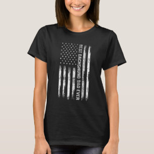 Beste Dackel Vater je Hund American Flag Patriot T-Shirt