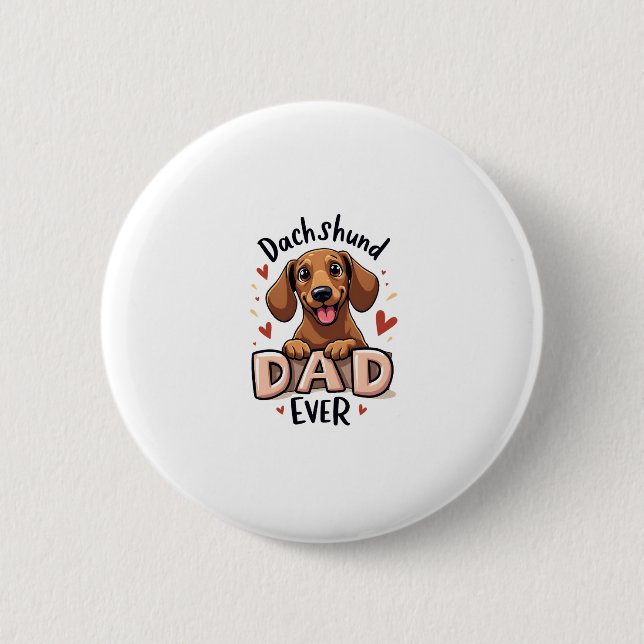 Beste Dackel Vater je T Shirt Button (Vorderseite)