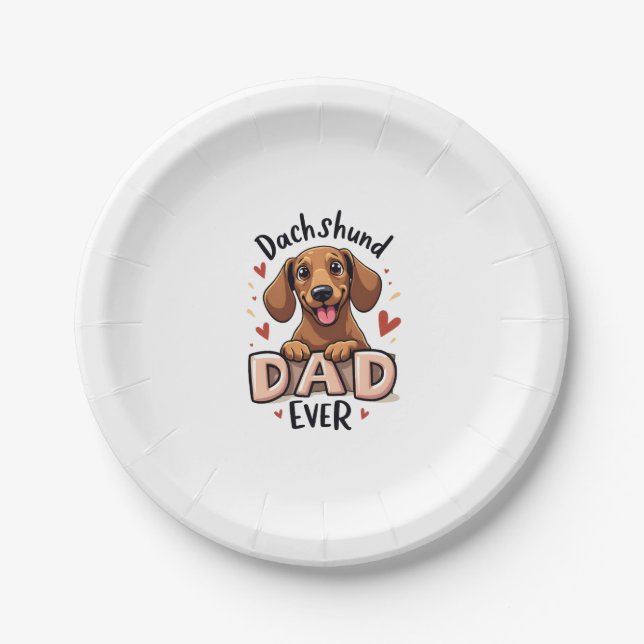 Beste Dackel Vater je T Shirt Pappteller (Vorderseite)