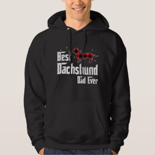 Beste Dackel Vater jeden Roten Karierten Weihnacht Hoodie