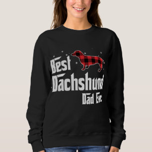 Beste Dackel Vater jeden Roten Karierten Weihnacht Sweatshirt