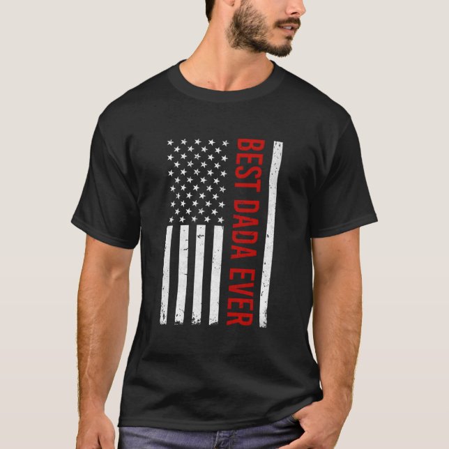 Beste Dada je amerikanisches Flag Geschenk für den T-Shirt (Vorderseite)
