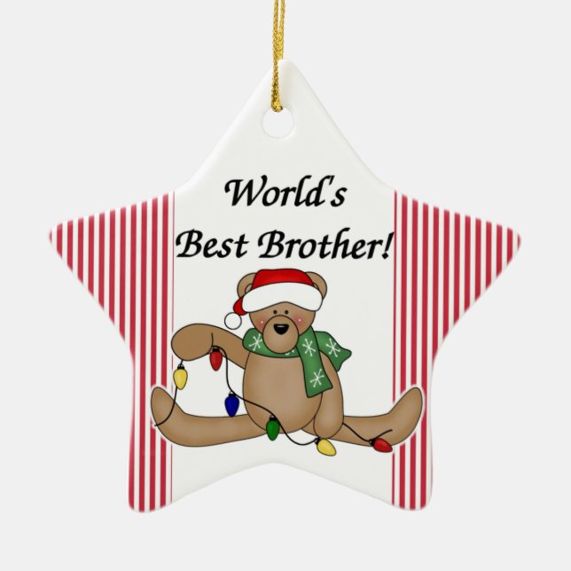 Beste der Bruder-Verzierung der Teddybär-Welt Keramik Ornament (Vorne)